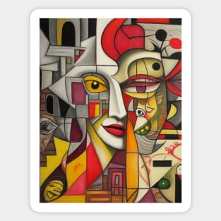 Cubism in the style of Picasso Sticker